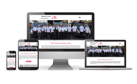 Referenz - Abbas Süren Dachdeckermeister Homepage Abbas Süren Dachdeckermeister, das moderne Farben und benutzerfreundliche Navigation zeigt.